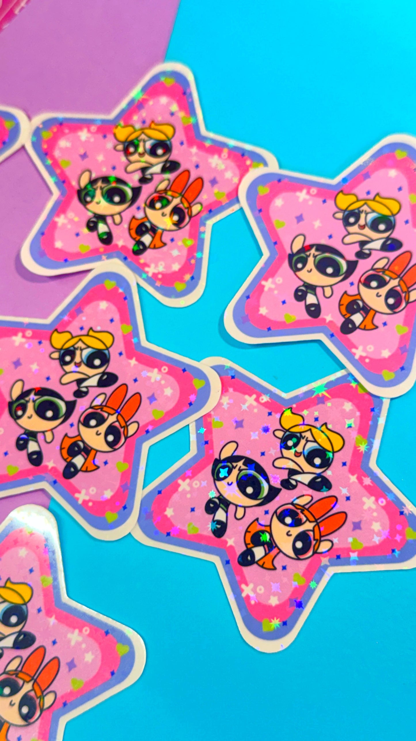 Powerpuff Glitter Star Sticker