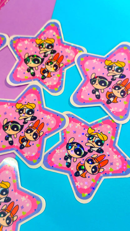 Powerpuff Glitter Star Sticker