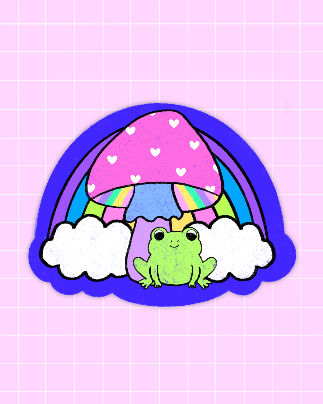 Frog Rainbow Sticker