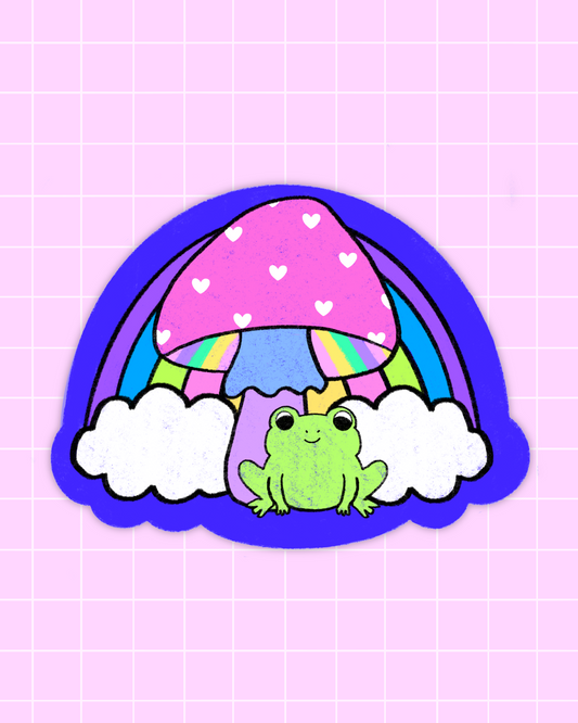 Frog Rainbow Sticker