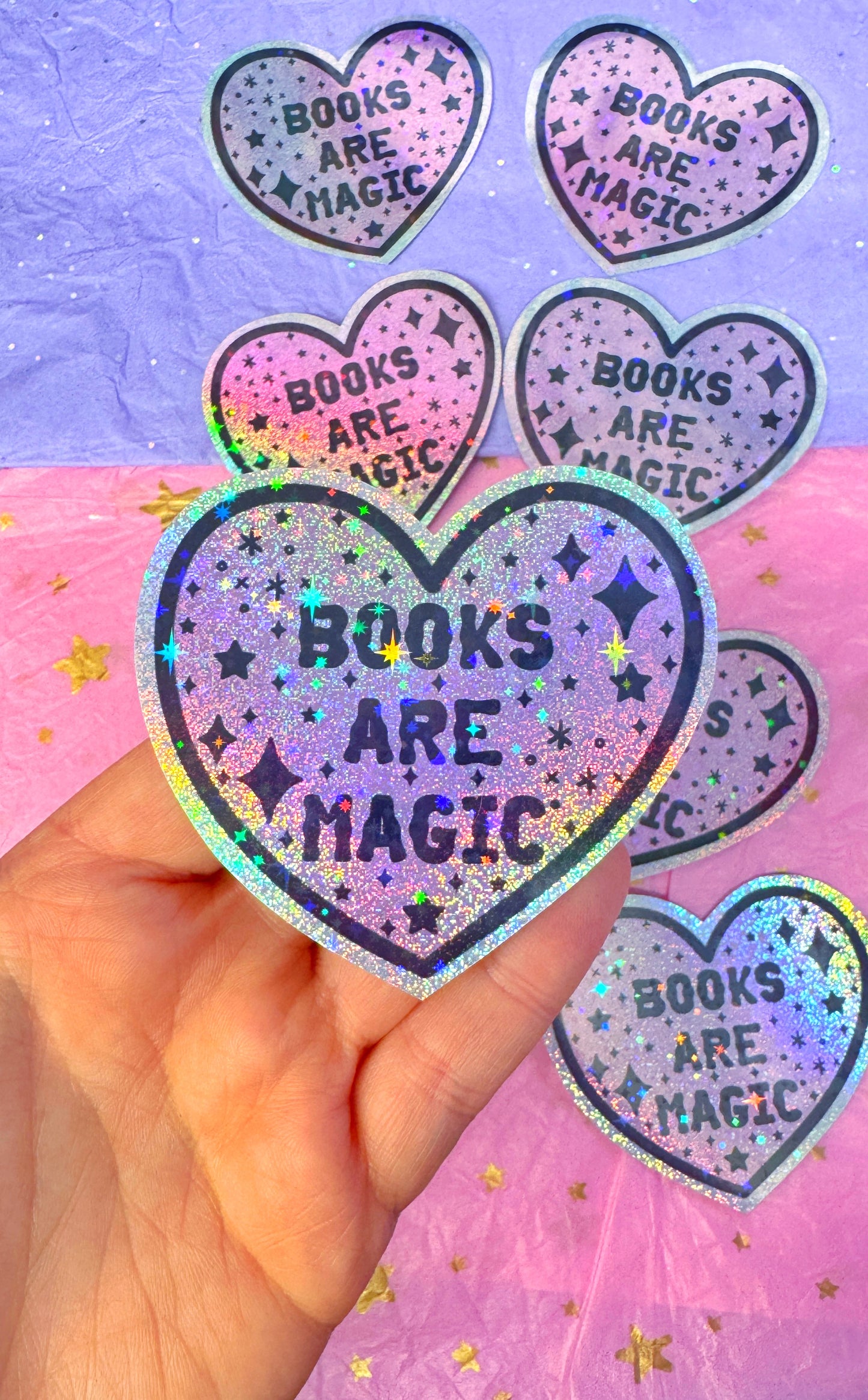 Books Are Magic Holo Sticker