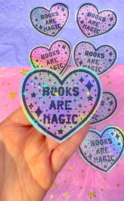 Books Are Magic Holo Sticker