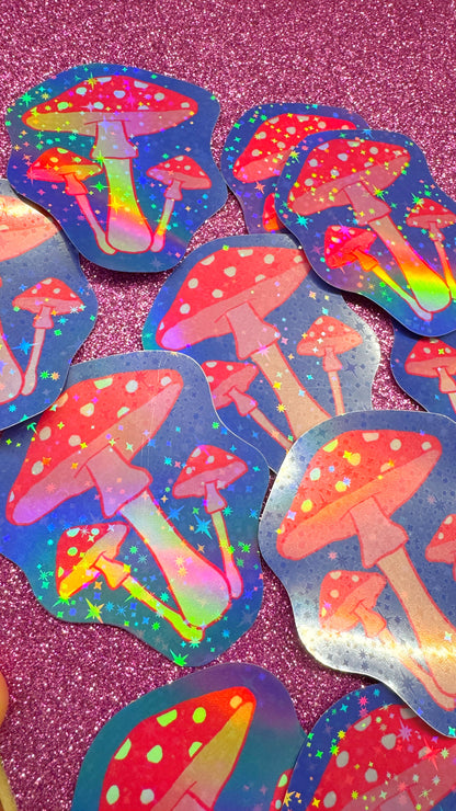 Sparkly Mushroom Sticker