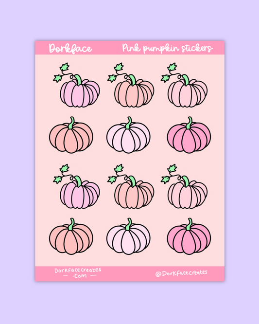 Pink Pumpkin Stickers