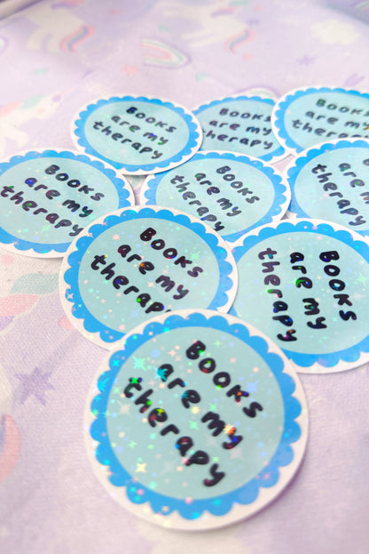 Book Therapy Glitter Sticker