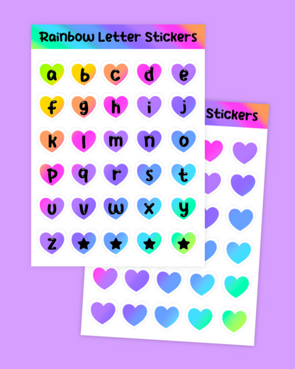 Rainbow Heart Stickers