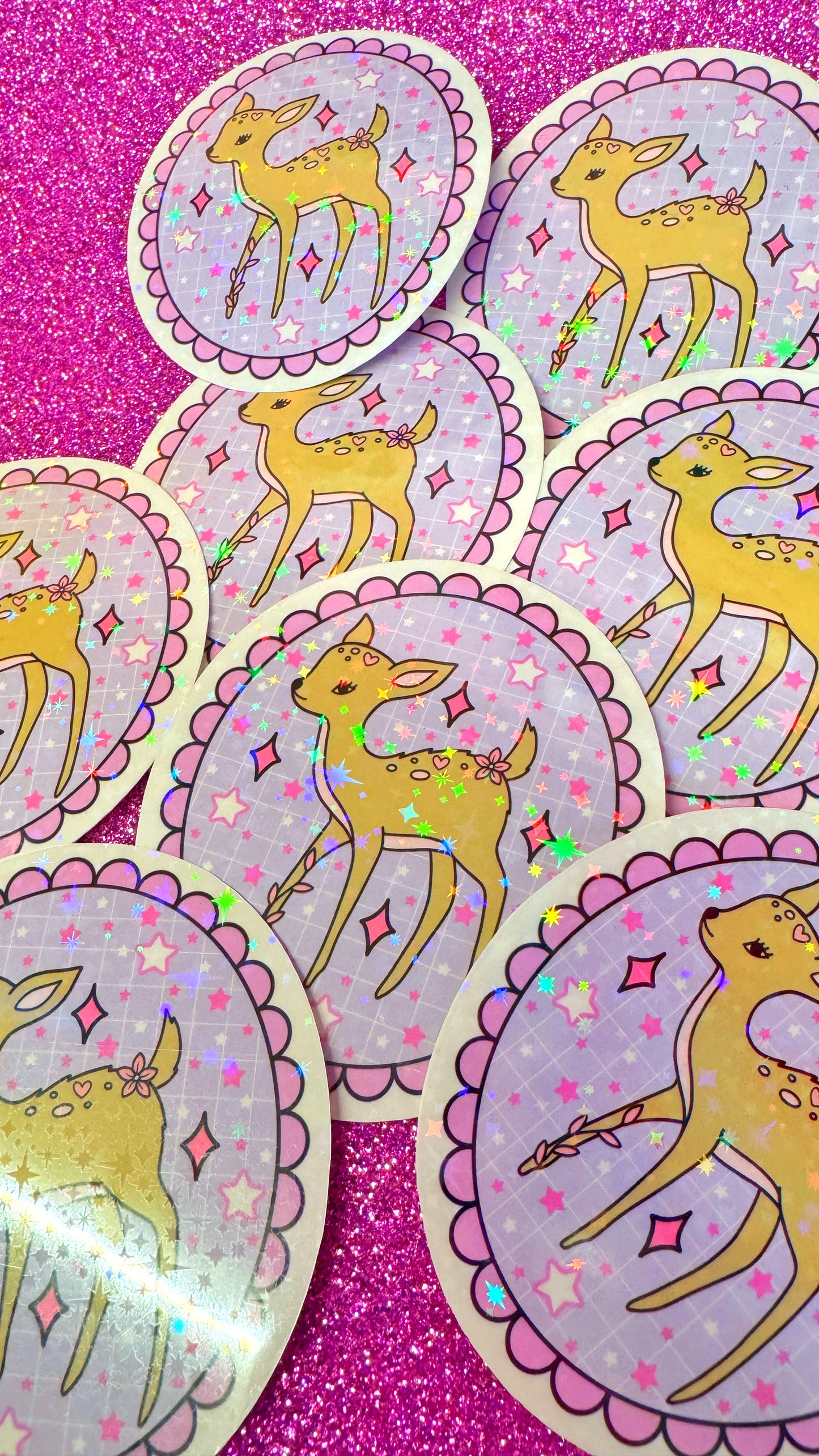 Fawn Glitter Sticker