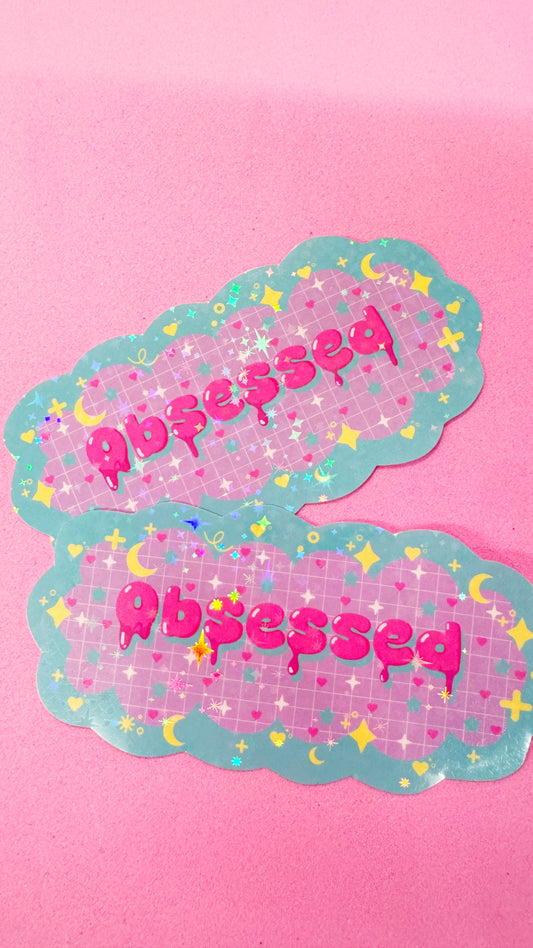 Obsessed Glitter Sticker