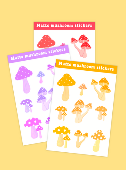 Mushroom Stickers / Various colours