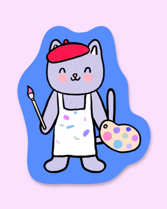 Arty Cat Sticker