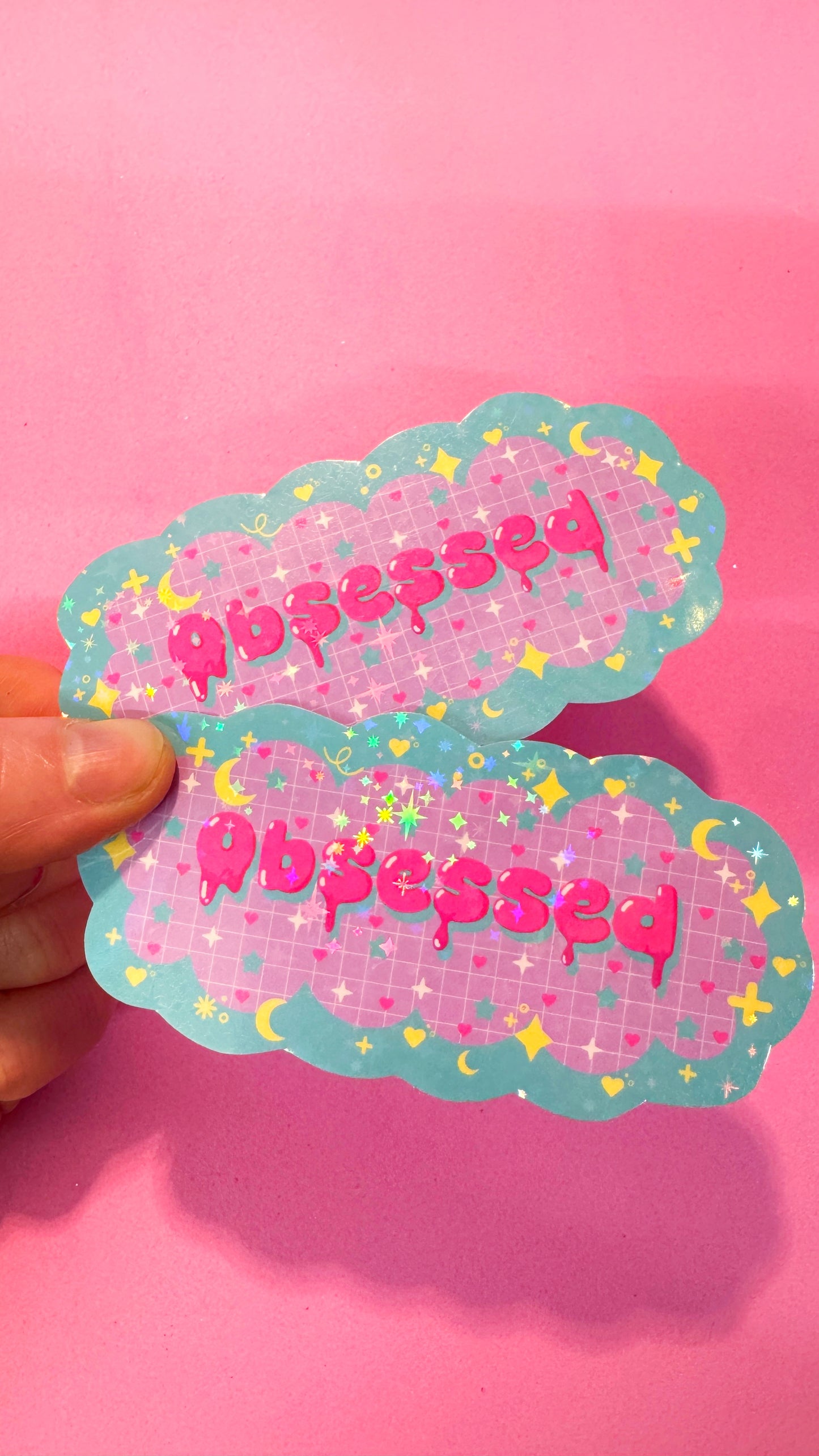 Obsessed Glitter Sticker