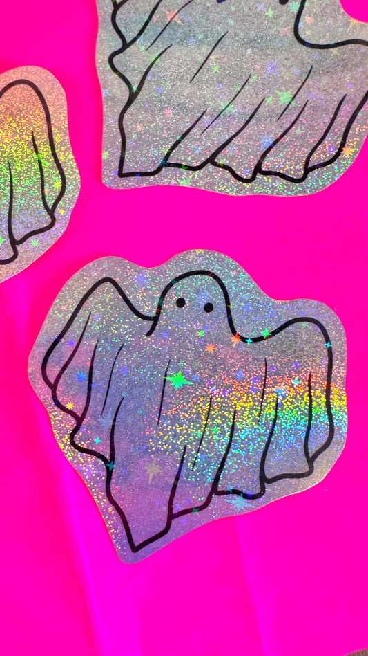 Holo Glitter Ghost Sticker