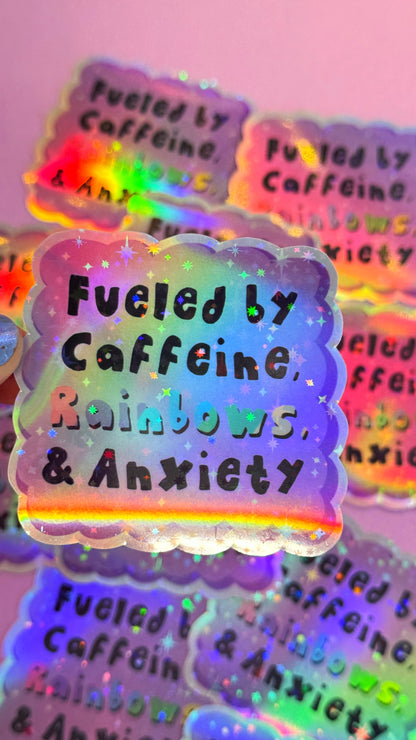 Caffeine Rainbows Anxiety Sticker