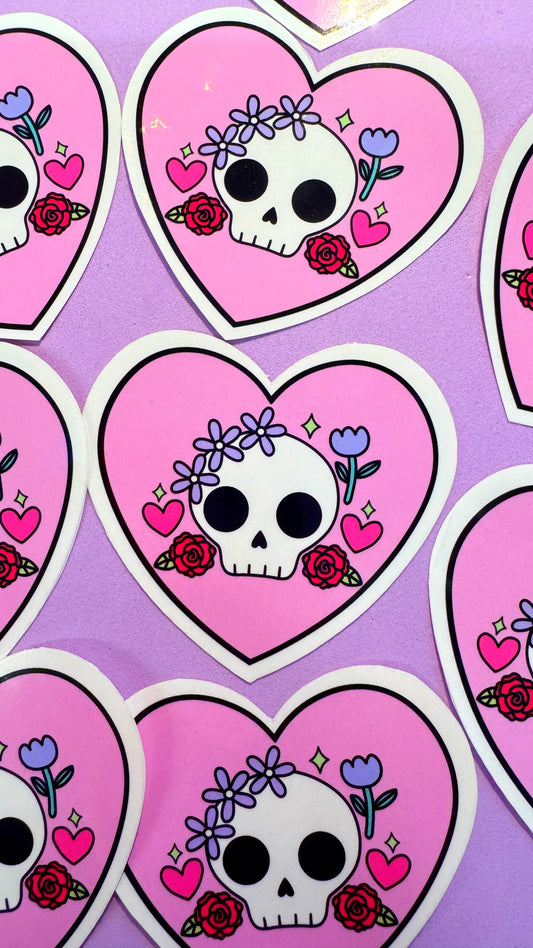 Skull Heart Sticker