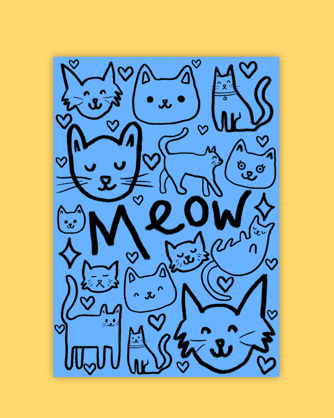 Meow Print - Various Colours
