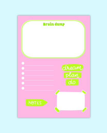 Brain Dump A5 Notepad