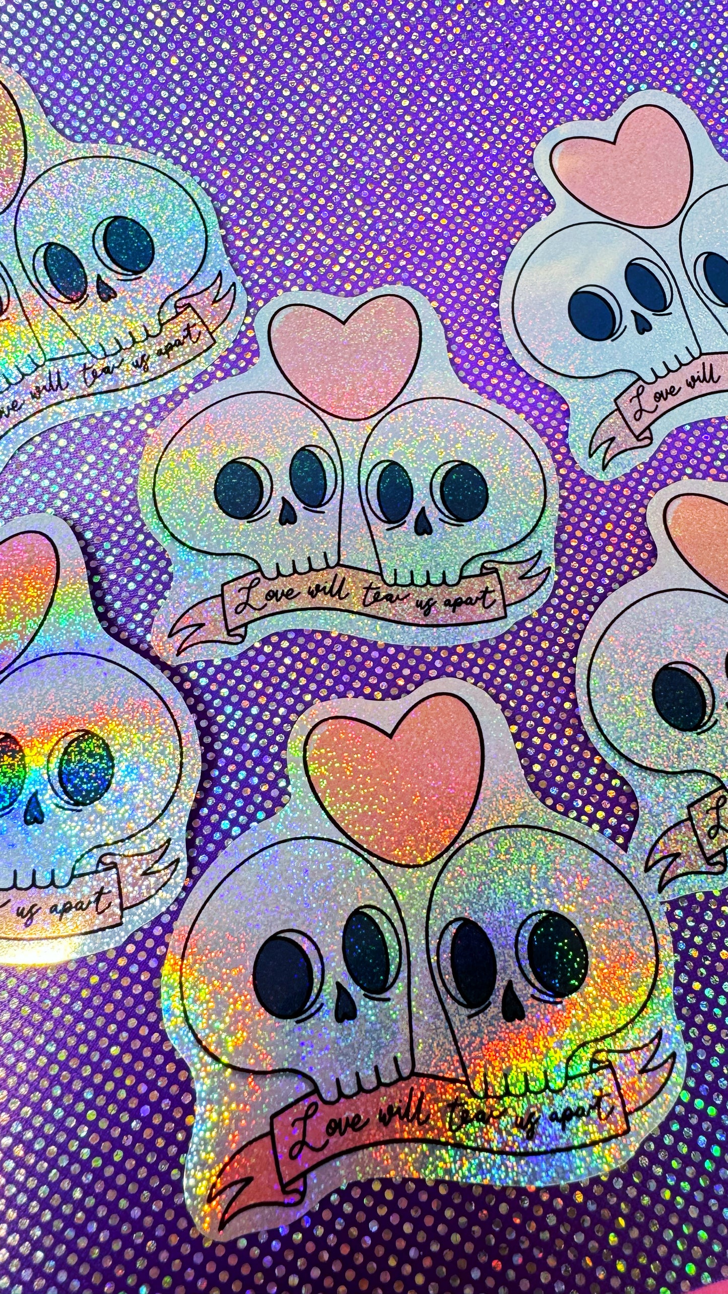 Glitter Holo Skulls Sticker