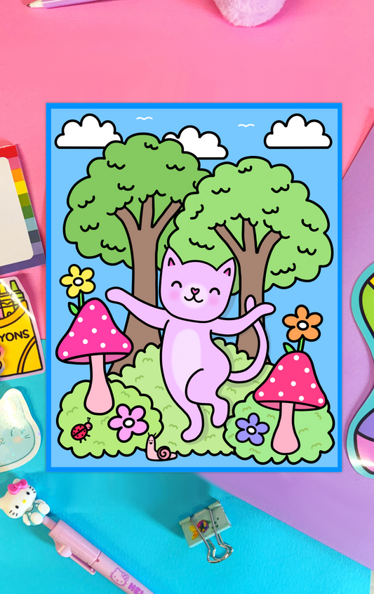 Dancing Cat Art Print