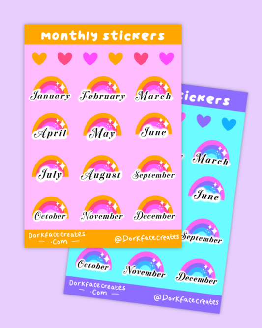 Monthly Journal Stickers