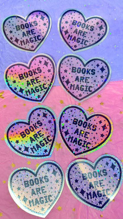 Books Are Magic Holo Sticker