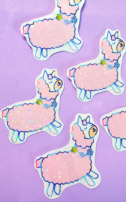 Glitter Llama Sticker