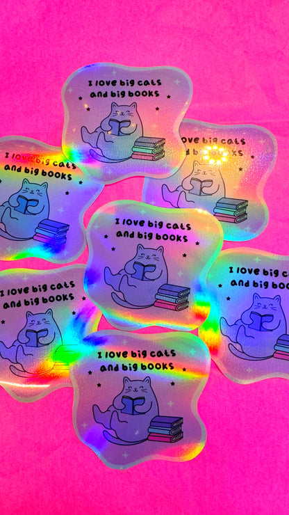 Big Cats & Books Holo Sticker