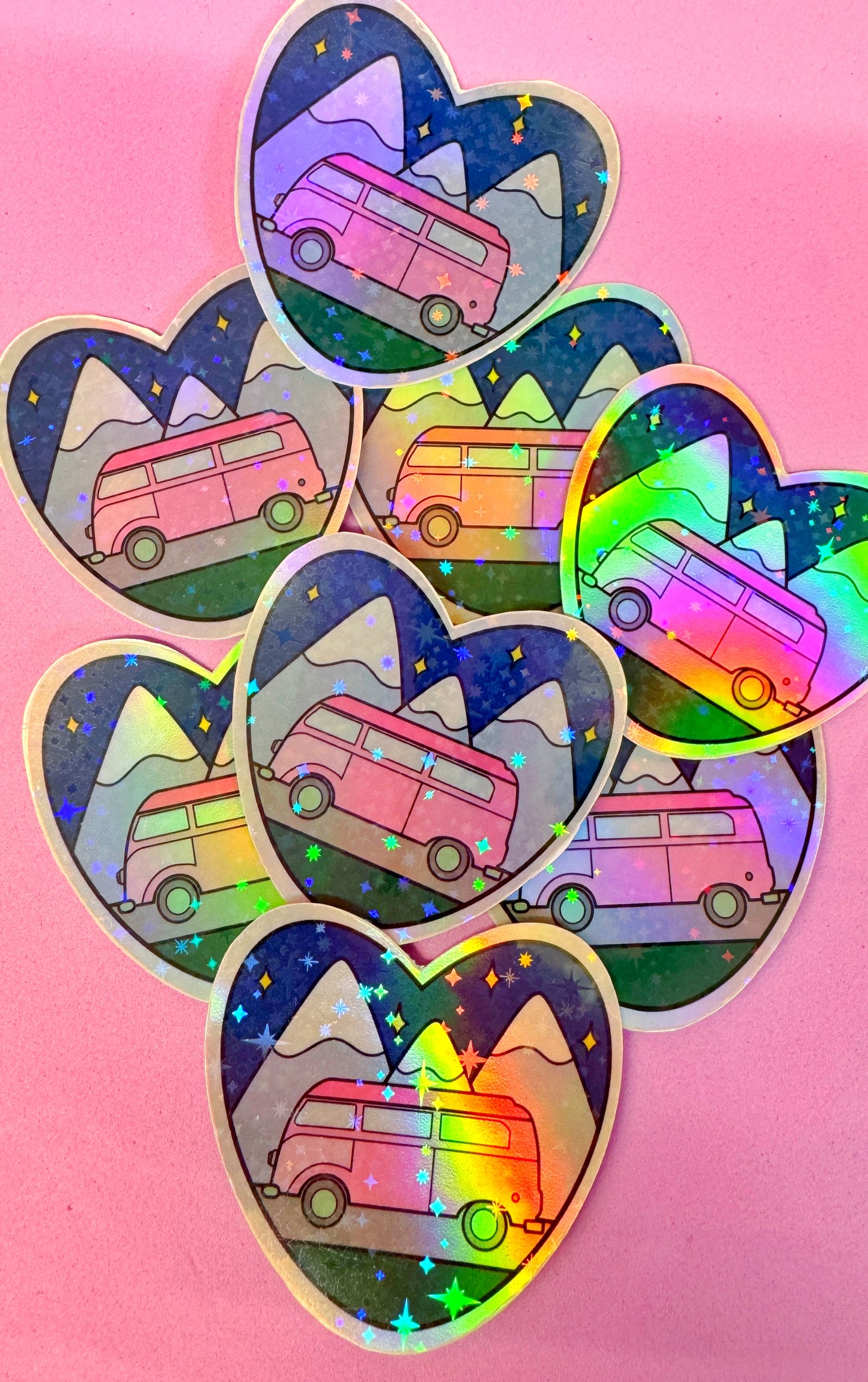 Camper Van Holo Sticker