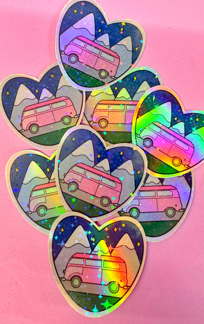 Camper Van Holo Sticker