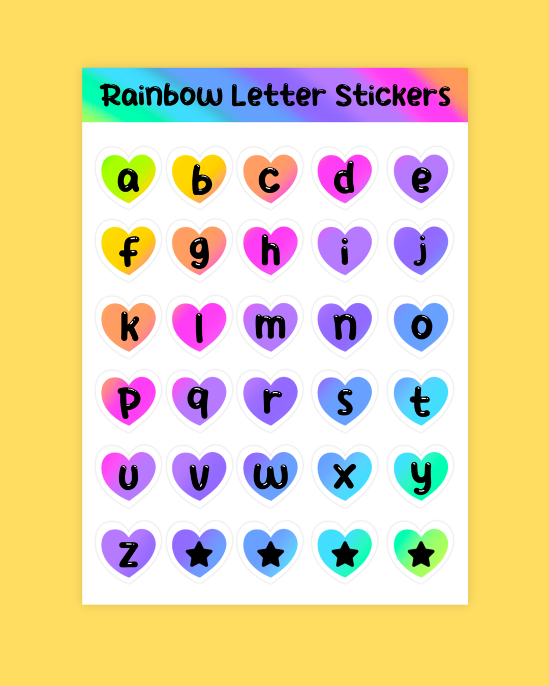 Rainbow Heart Stickers