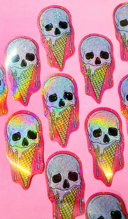 Skull Ice Cream Sticker