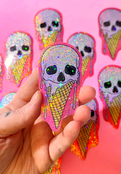 Skull Ice Cream Sticker