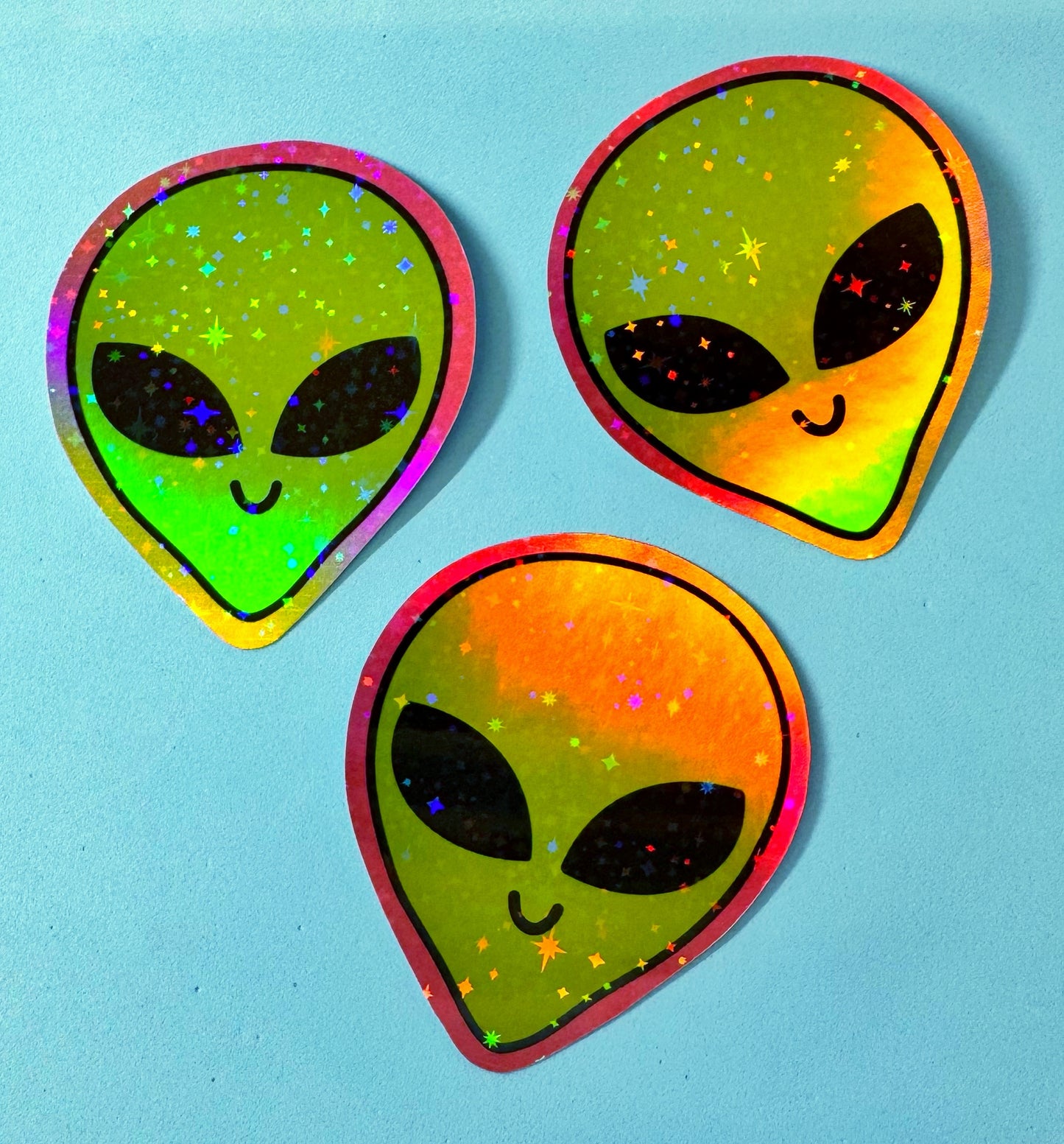 Alien Holo Glitter Sticker