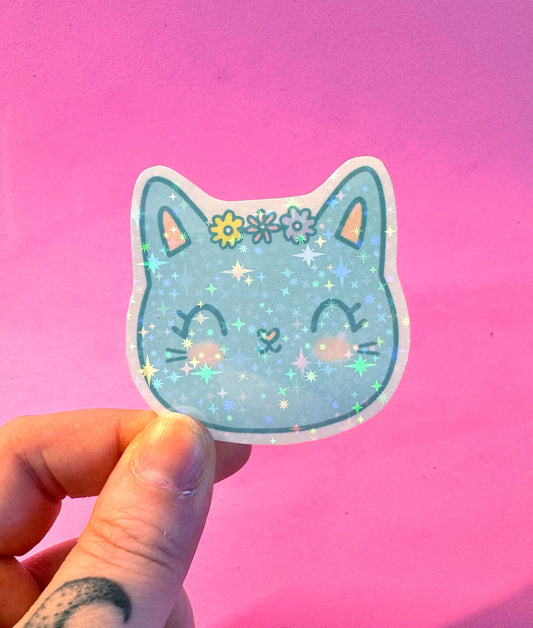 Glitter Cat Sticker