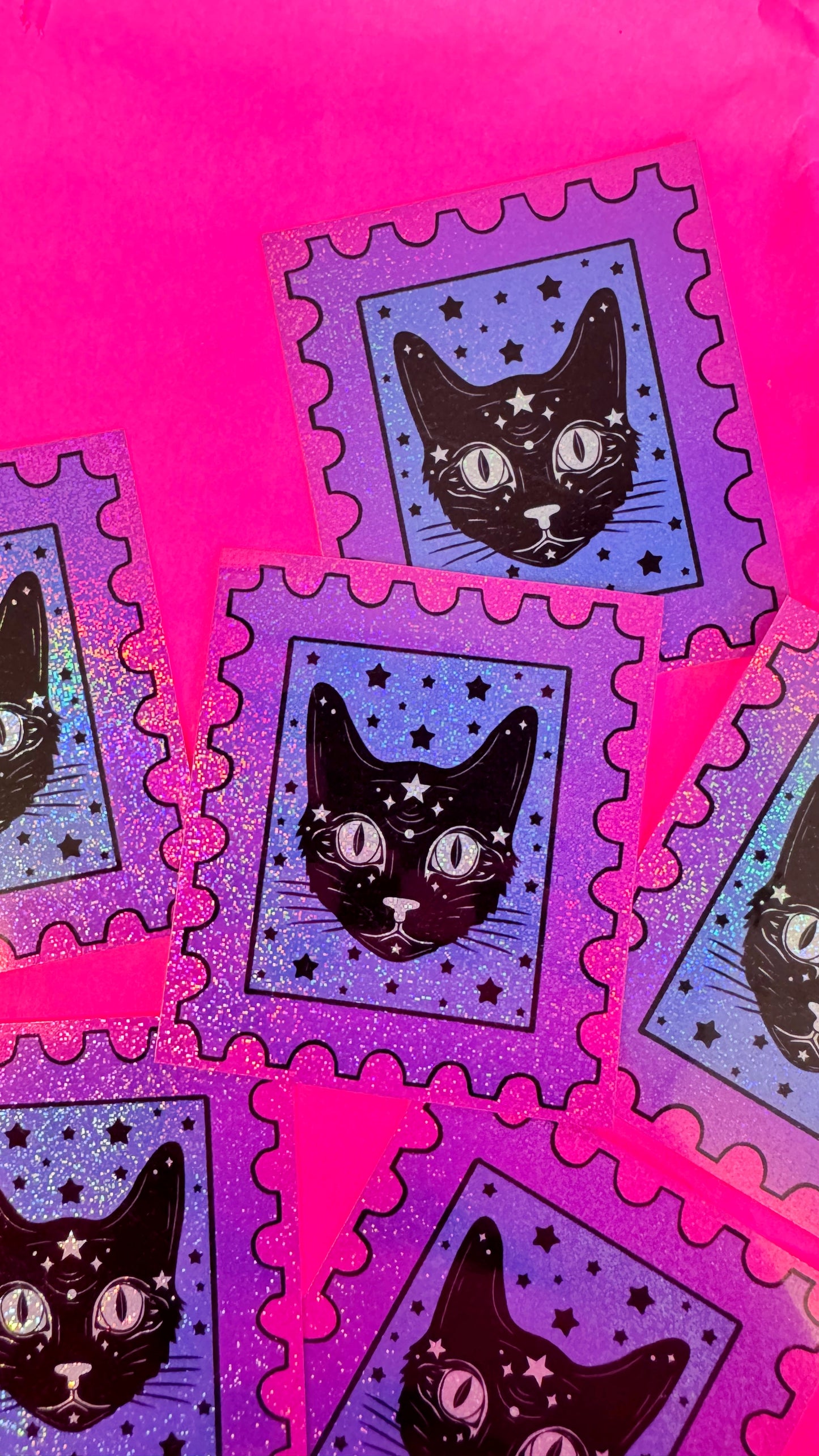 Glitter Cat Stamp