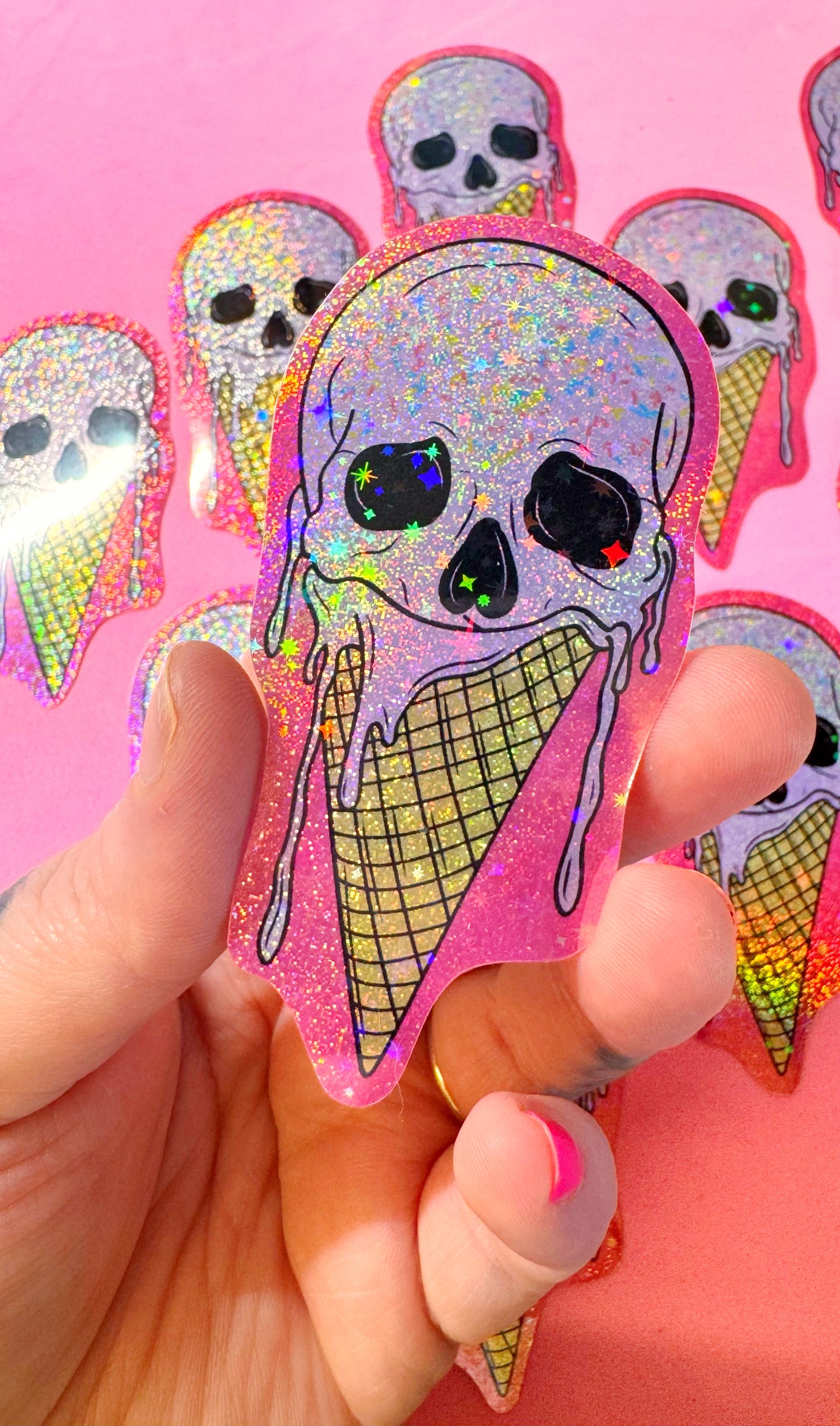 Skull Ice Cream Sticker