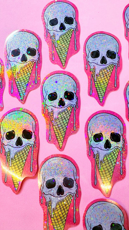 Skull Ice Cream Sticker