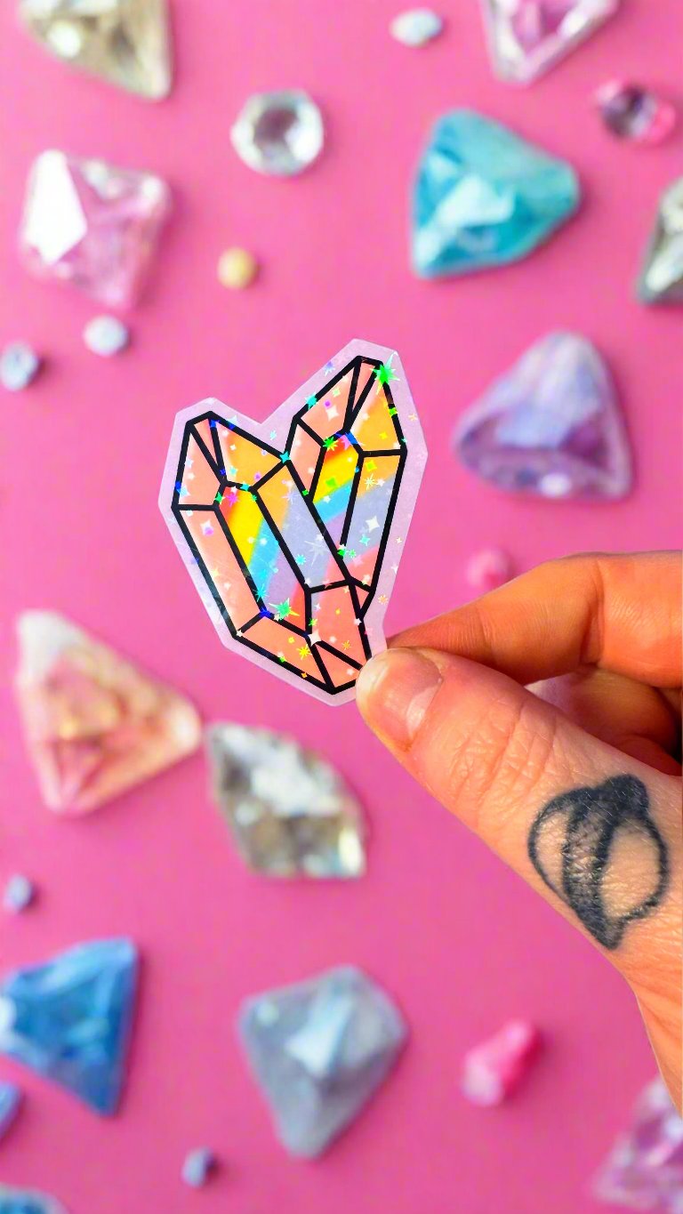 Gem Collection Sticker Rainbow Crystal Gem Sticker – Dorkface