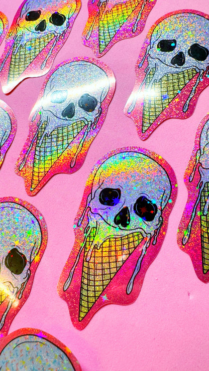 Skull Ice Cream Sticker