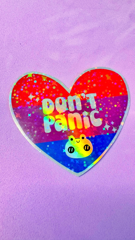 Don’t Panic Bi Heart Sticker