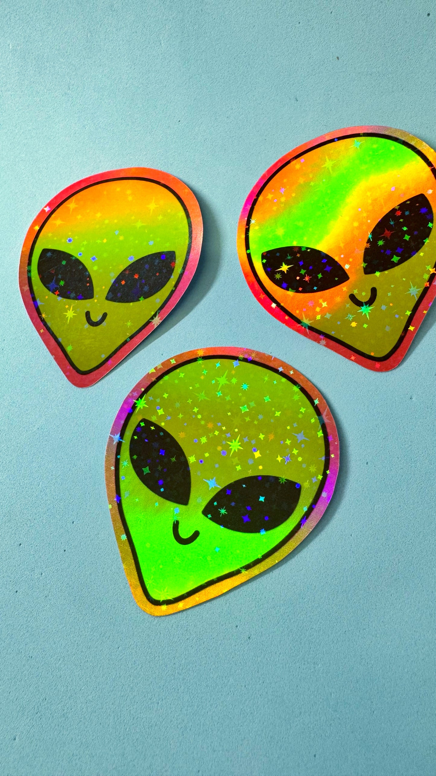 Alien Holo Glitter Sticker