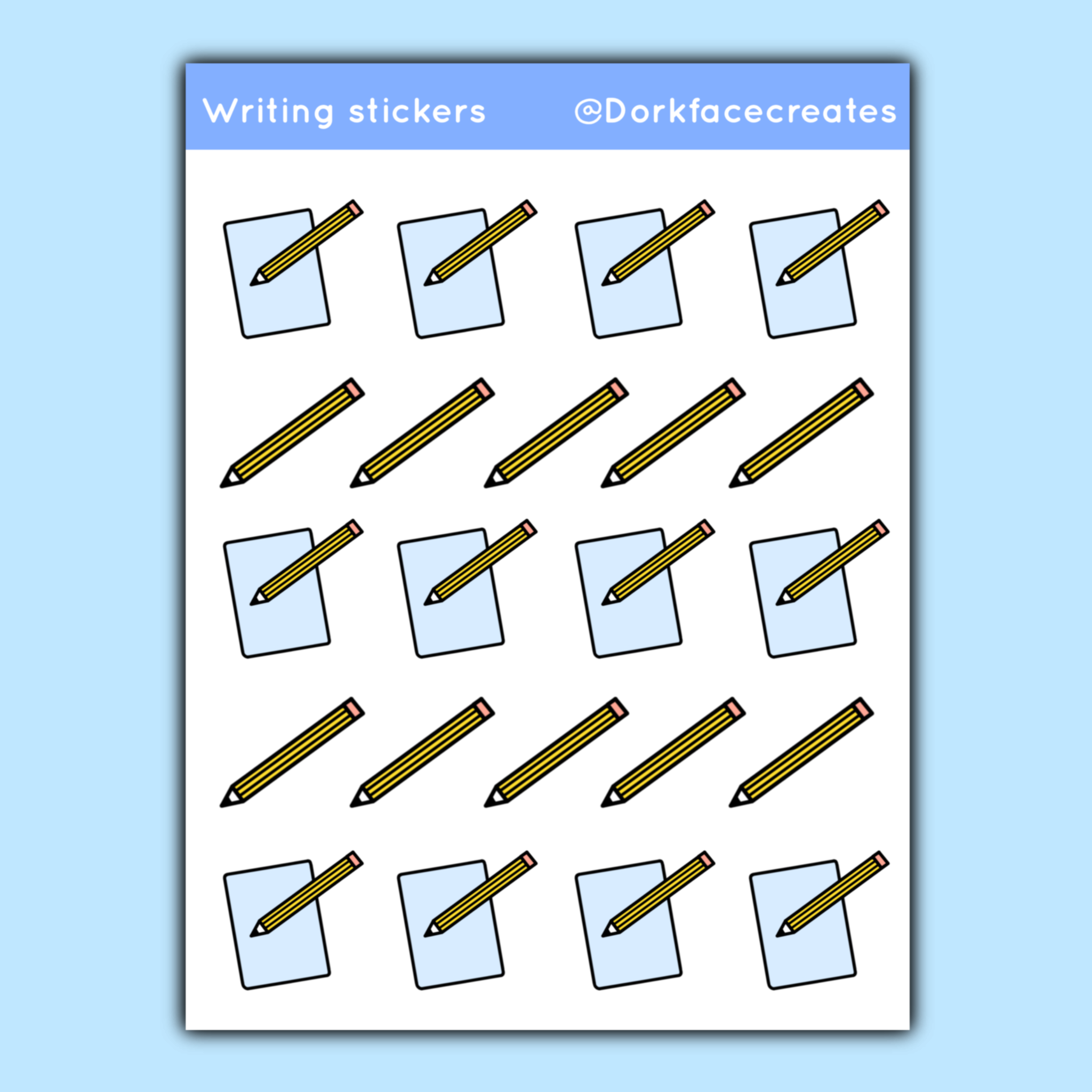 Page Writing Sticker Writing Stickers – Dorkface