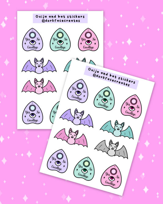 Ouija & Bat Stickers