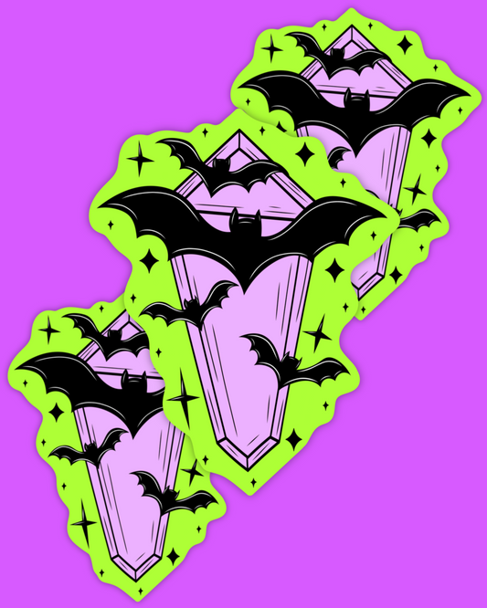 Bat Coffin Sticker