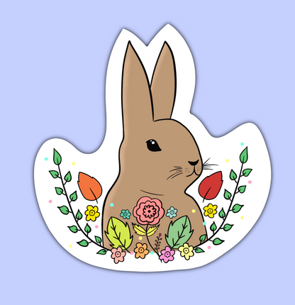 Bunny in Flowers Sticker