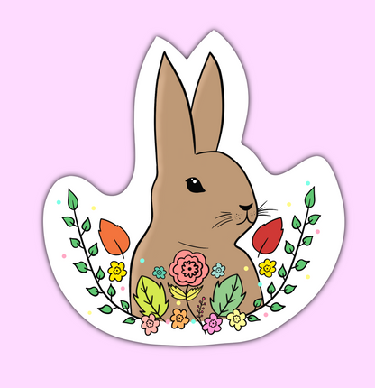 Bunny in Flowers Sticker