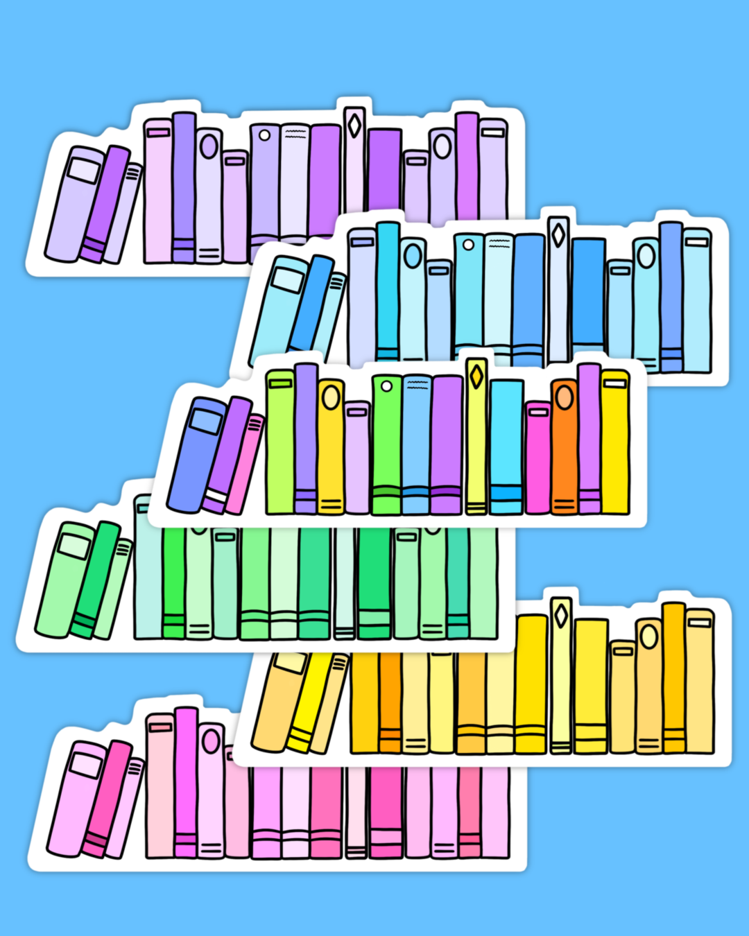 Bookshelf Sticker (Various colours)