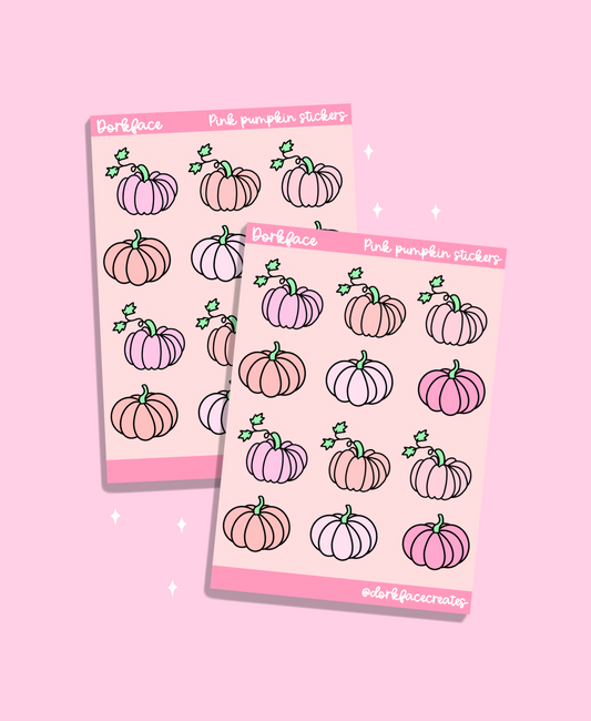 Pink Pumpkin Sticker Sheet