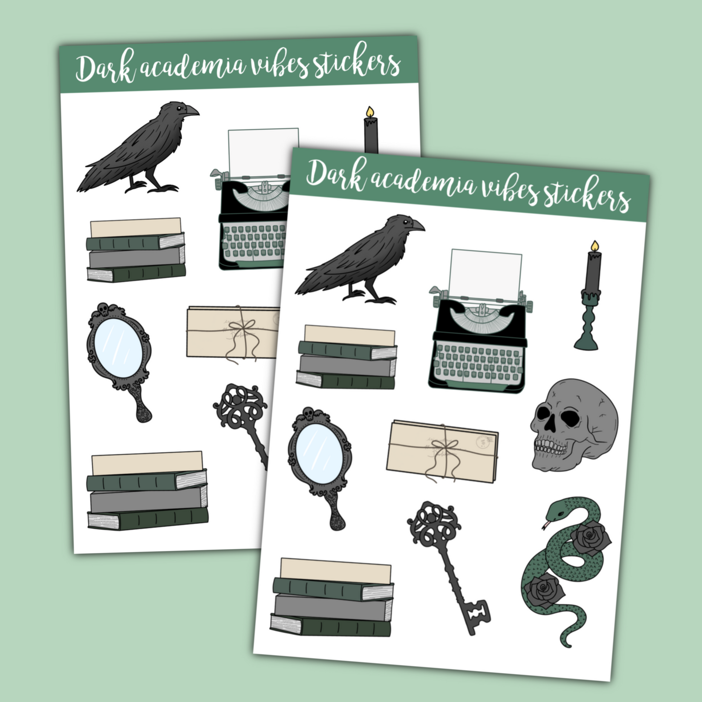 Dark Academia Sticker Sheet