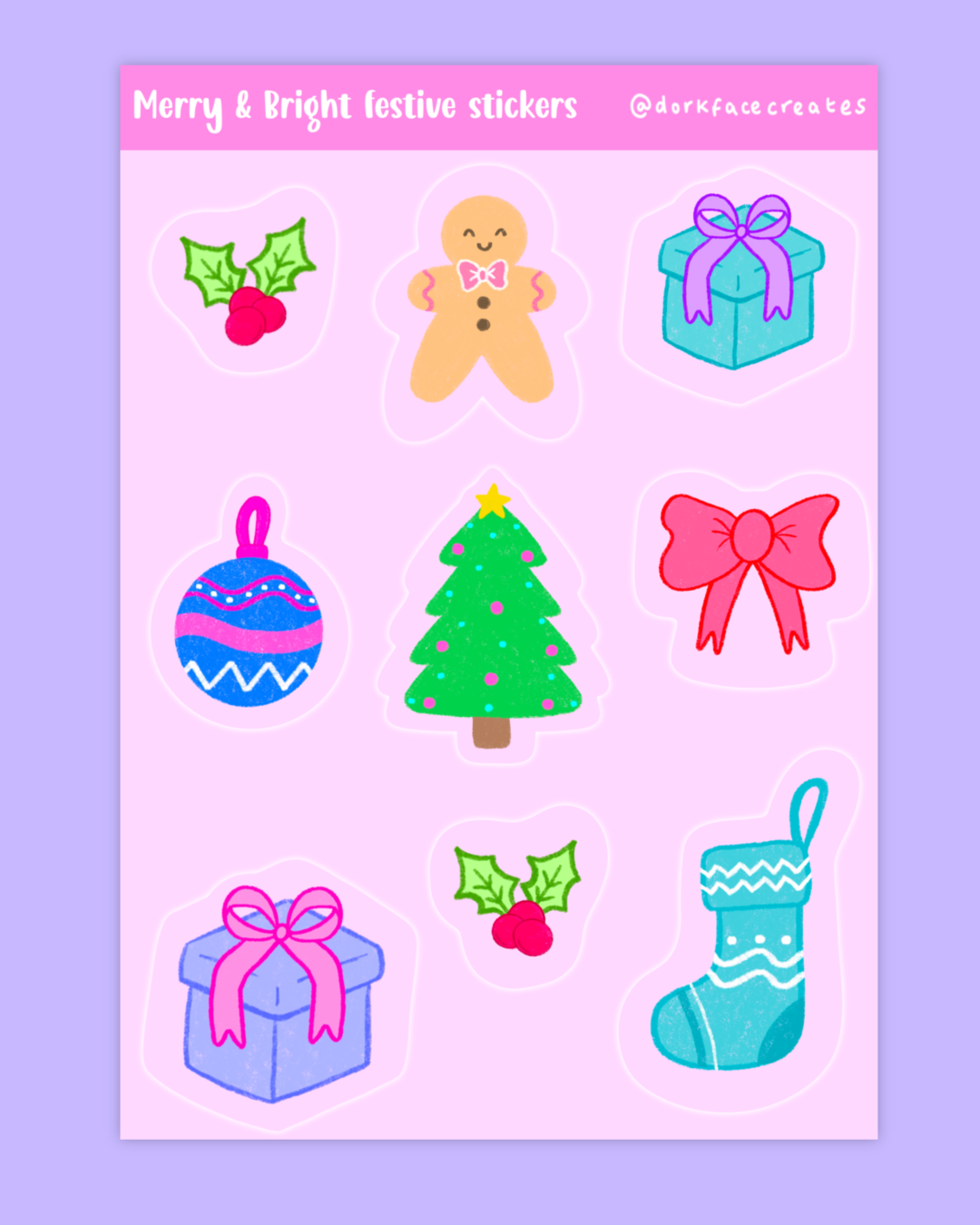Merry & Bright Festive Stickers
