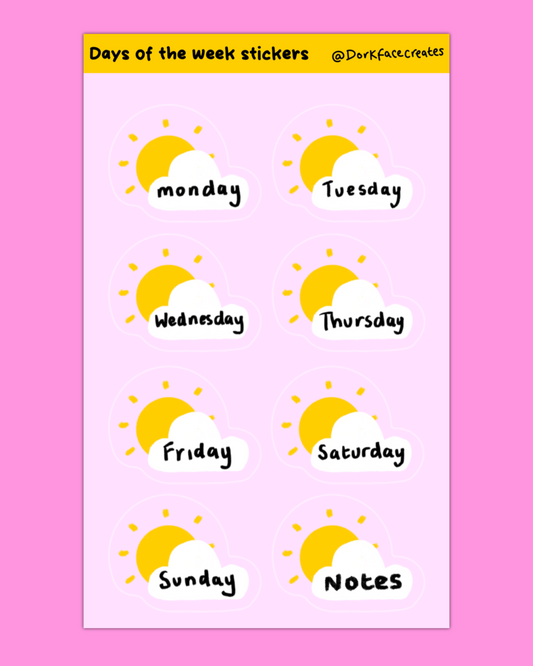 Days Of The Week Stickers
